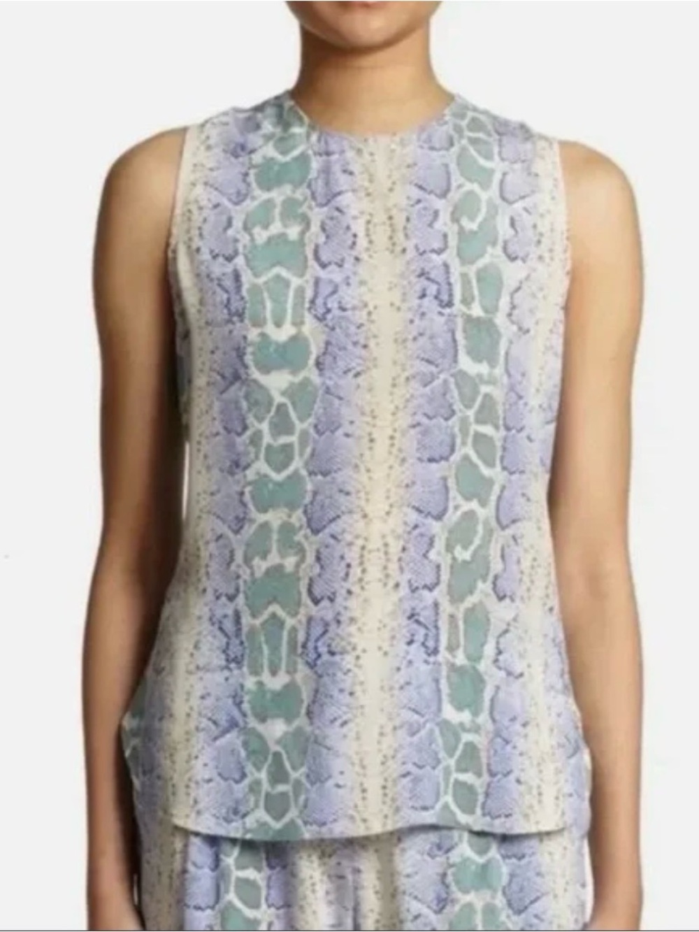 Equipment Femme Lyle Python Print Silk Sleeveless Blouse